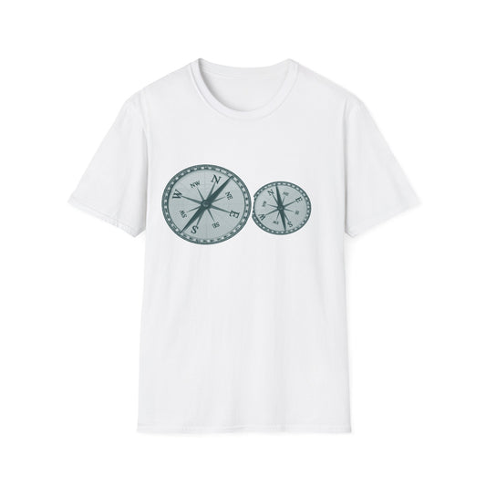 Lost in Direction: Vintage Compass Design, Navigational Typography Art - Unisex Graphic Tee