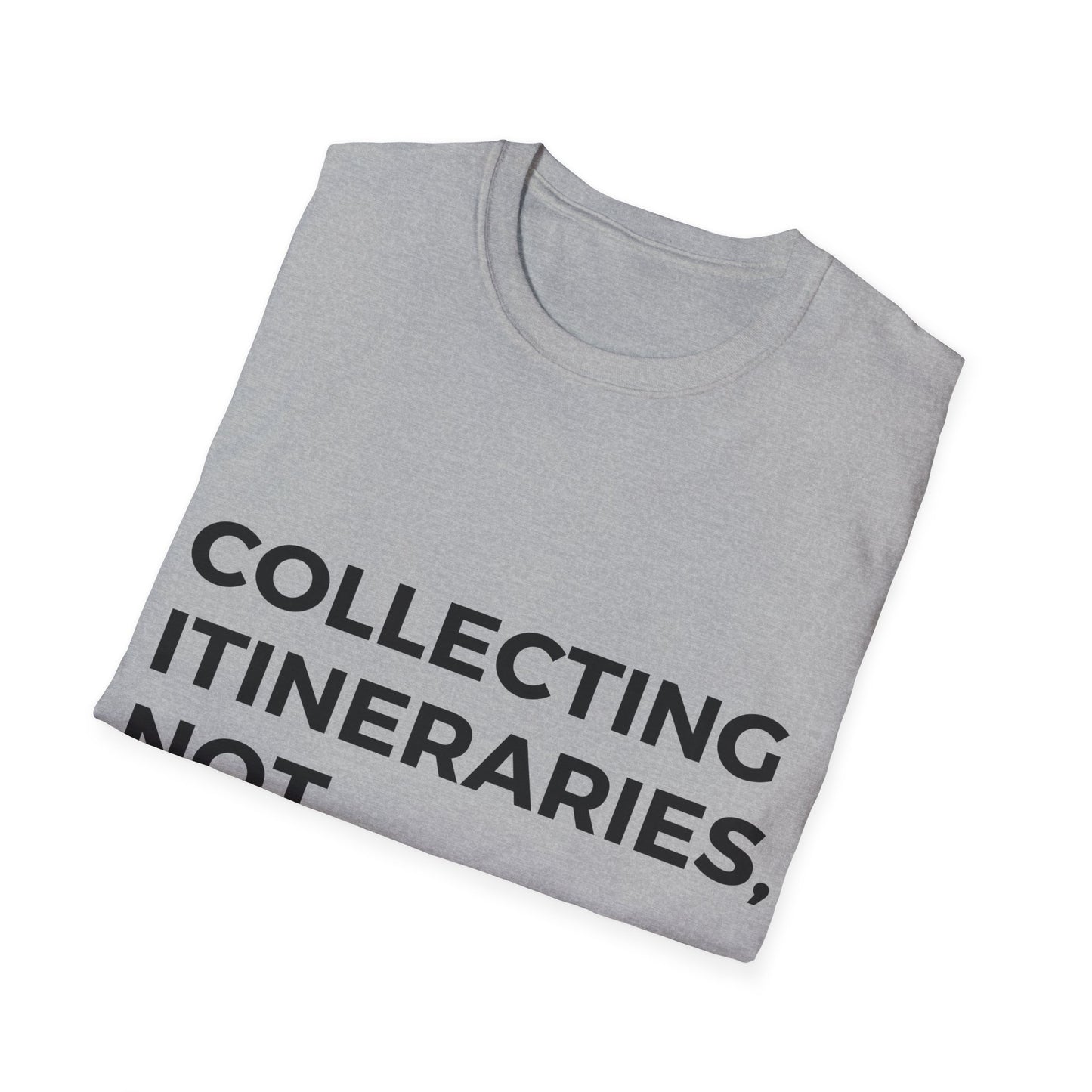 Wanderlust Chronicles: Experiential Travel Typography, Minimalist Design Statement - Unisex Graphic Tee