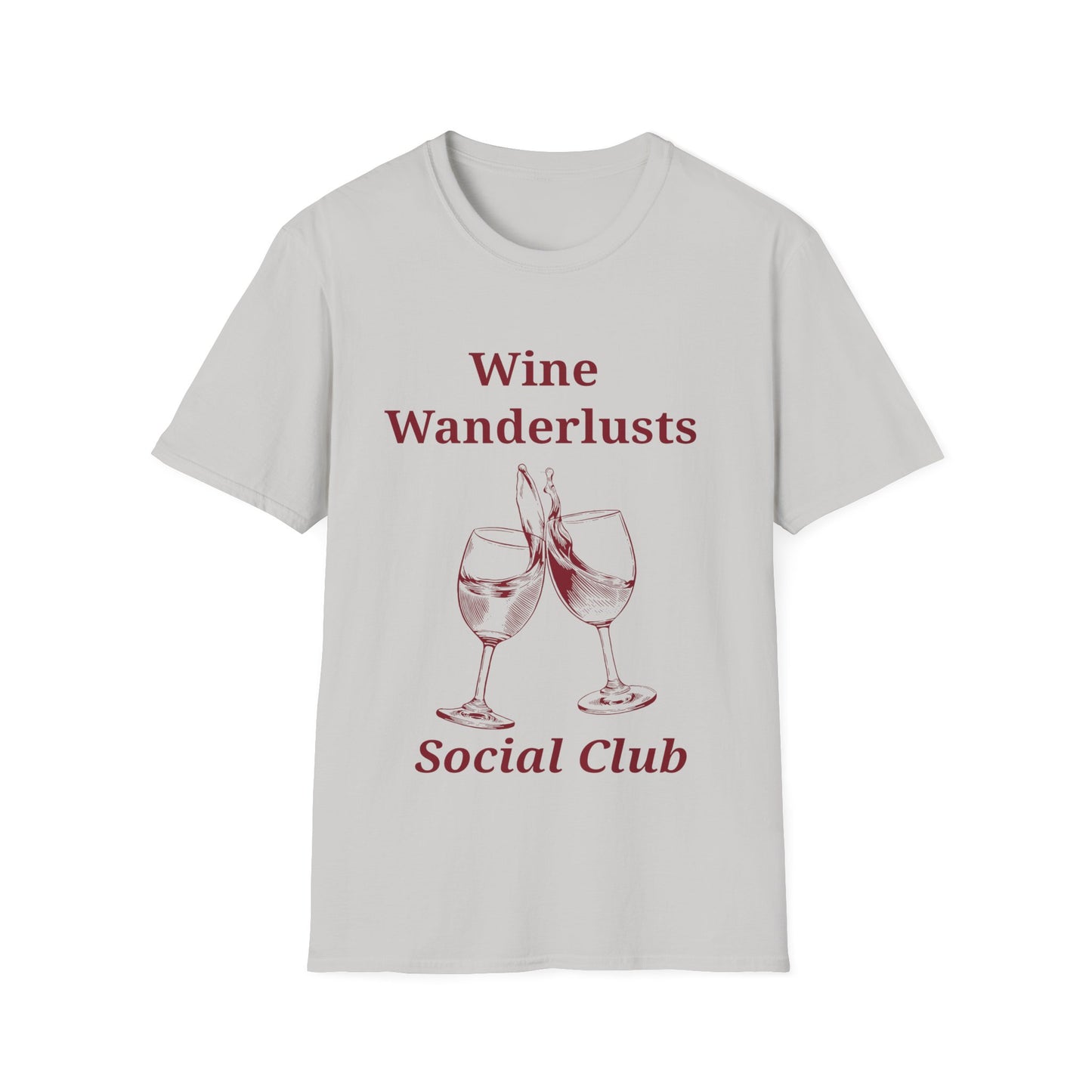 Wine Wanderlusts: Social Club Graphic Design, Vintage Etched Wine Glass Illustration - Unisex Graphic Tee