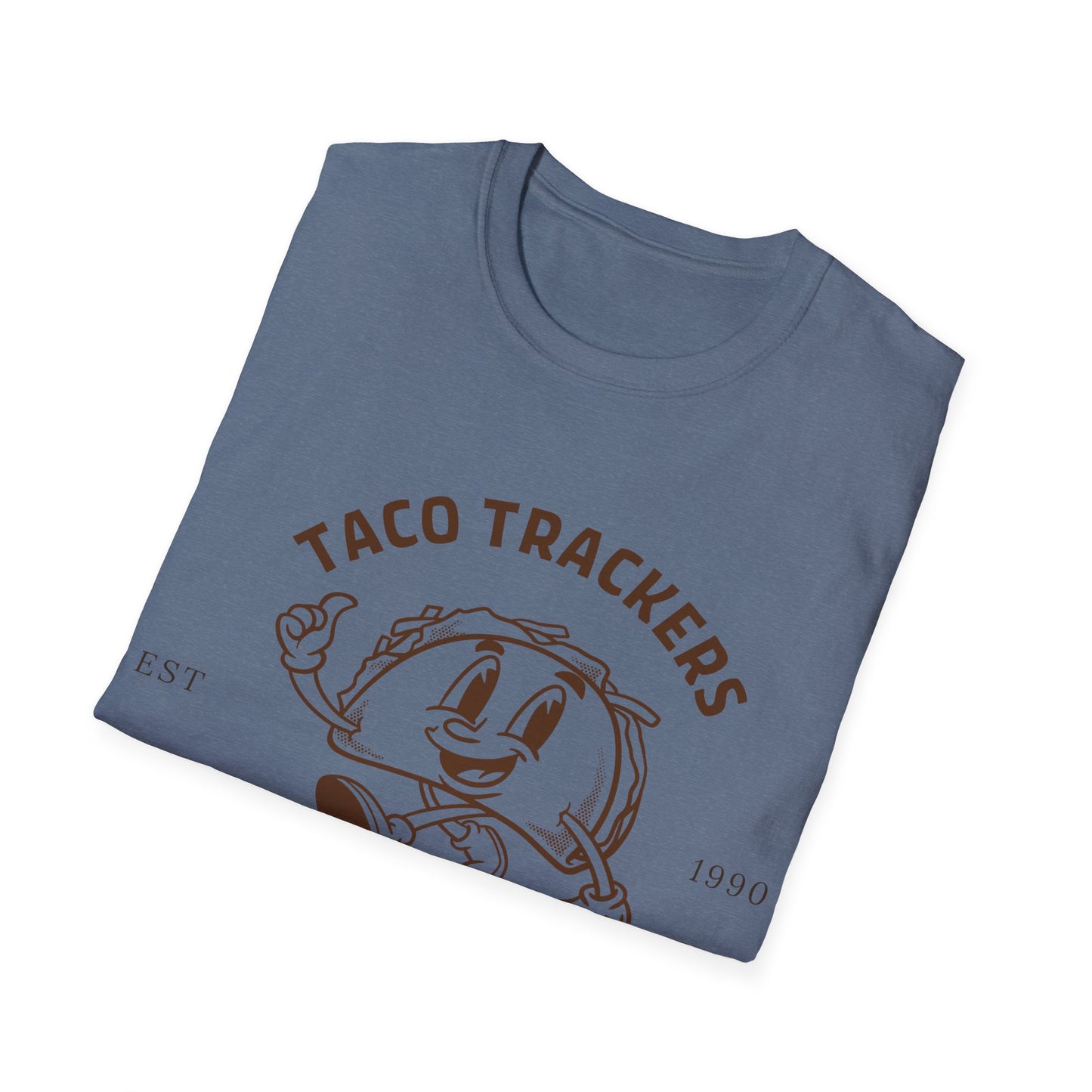 Taco Trackers Club: Vintage Mascot Logo, Retro Halftone Graphic Design - Unisex Graphic Tee