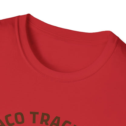 Taco Trackers Club: Vintage Mascot Logo, Retro Halftone Graphic Design - Unisex Graphic Tee