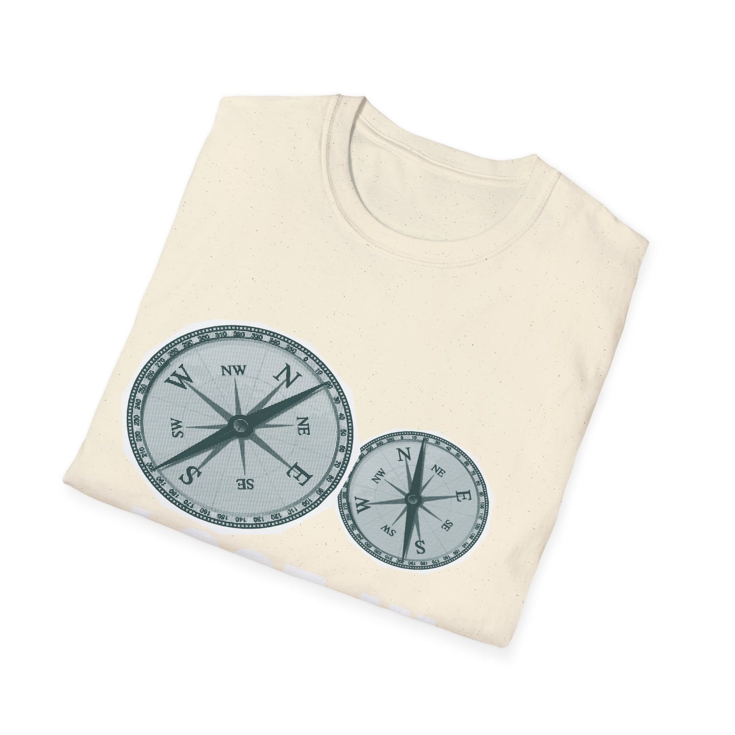 Lost in Direction: Vintage Compass Design, Navigational Typography Art - Unisex Graphic Tee