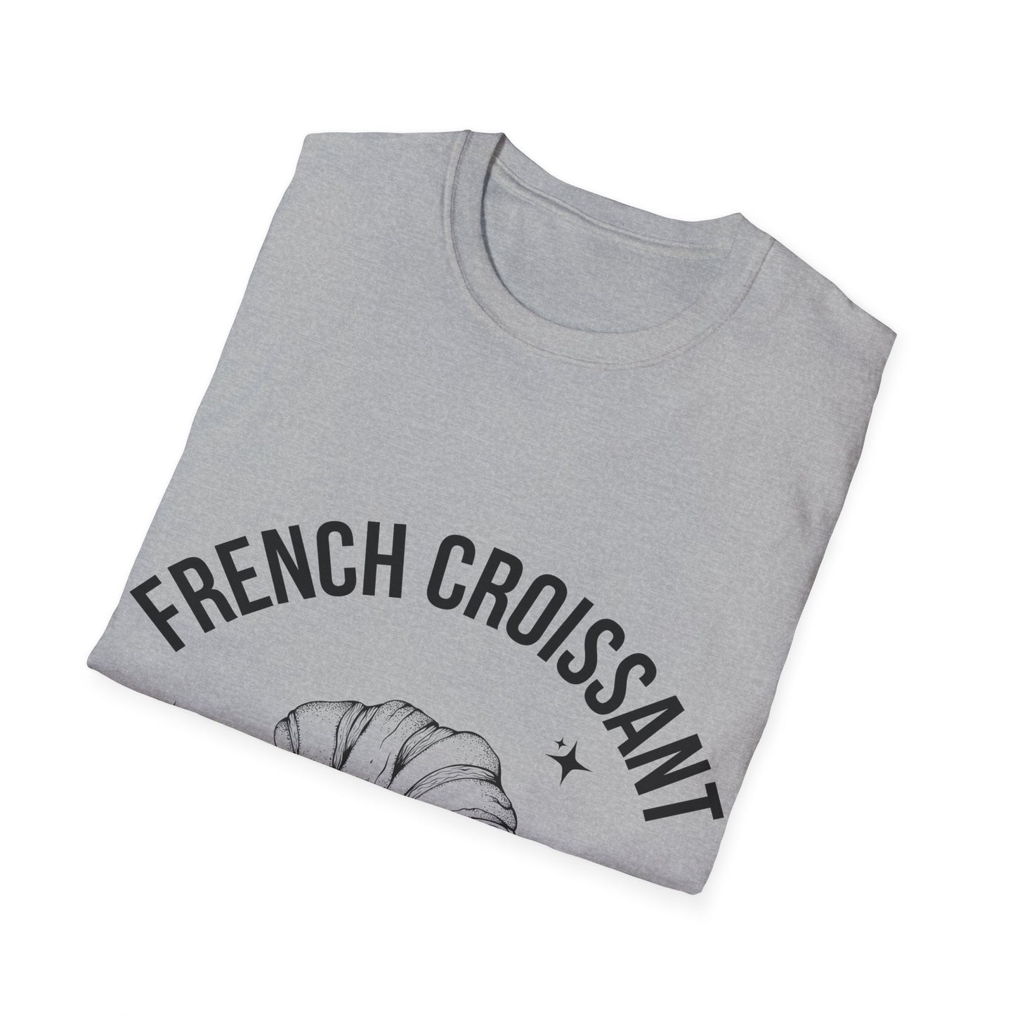 French Croissant Club: Dotwork Pastry Design, Iconic Culinary Illustration - Unisex Graphic Tee