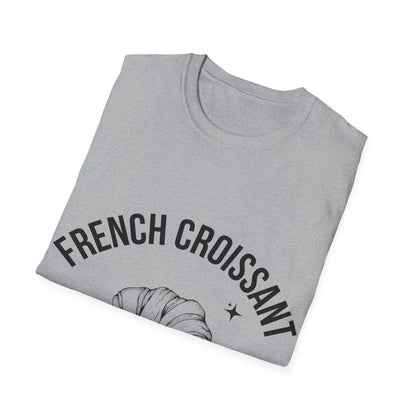 French Croissant Club: Dotwork Pastry Design, Iconic Culinary Illustration - Unisex Graphic Tee