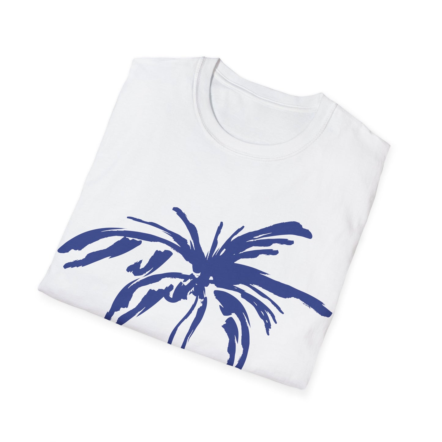 Beach Club Emblem: Coastal Minimalist Design, Dynamic Palm Tree Logo - Unisex Graphic Tee