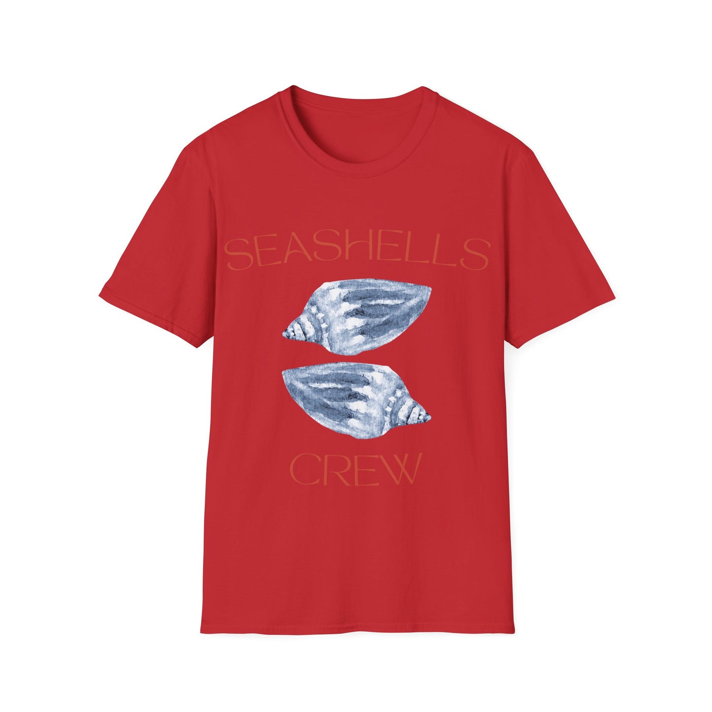 Seashells Crew: Watercolor Marine Design, Organic Shell Illustration - Unisex Graphic Tee