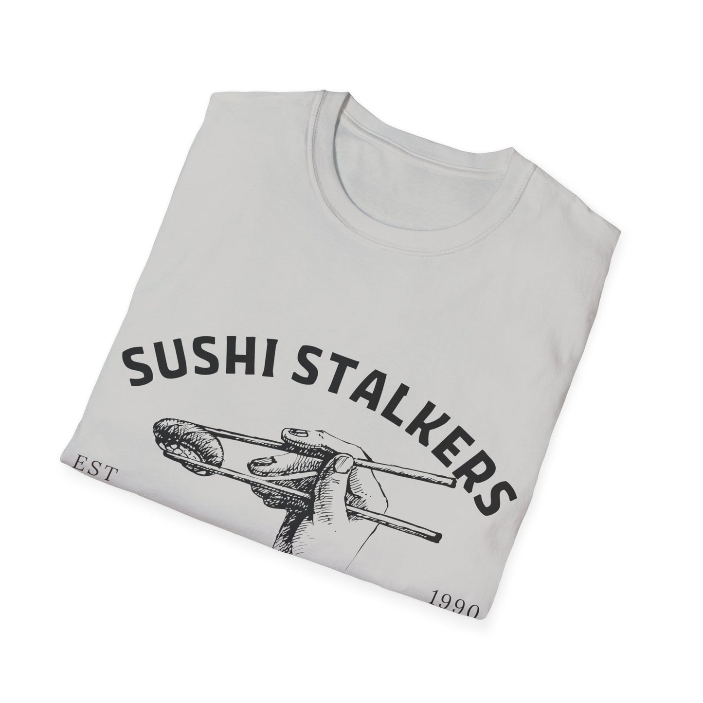 Sushi Stalkers Social Club: Vintage Chopsticks Graphic, Retro Culinary Design - Unisex Graphic Tee