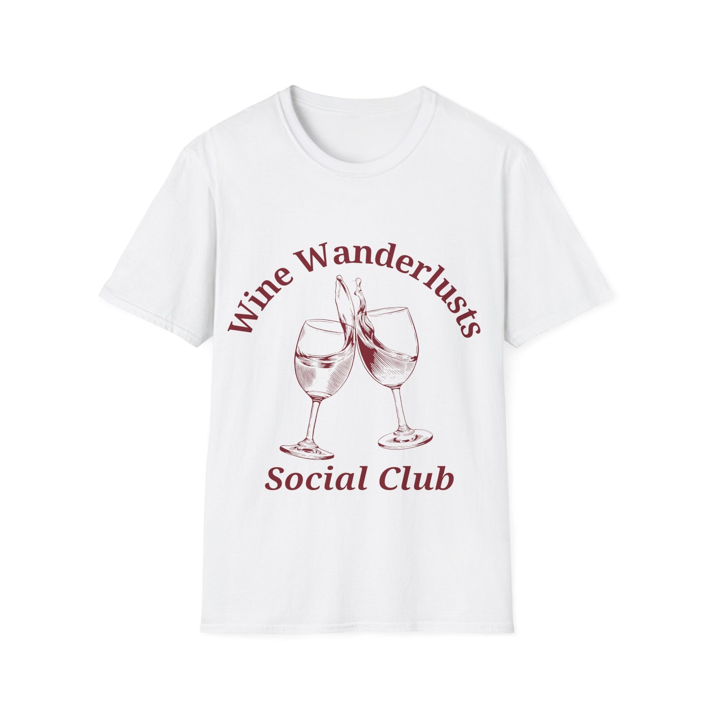 Wine Wanderlusts Social Club: Vintage Etching Logo Design, Wine Glass Emblem - Unisex Graphic Tee