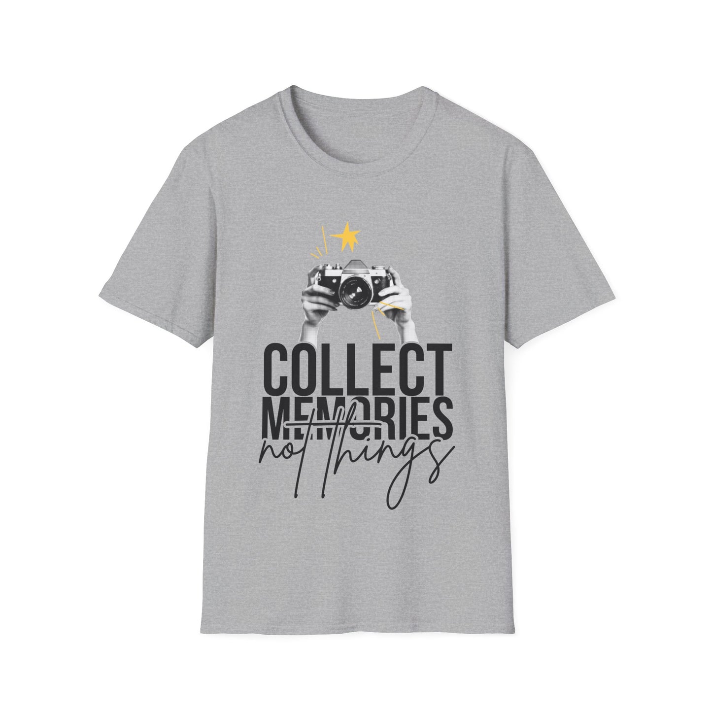 Collect Memories T-Shirt, Unisex Casual Tee, Photography Lover Gift, Travel Shirt, Vintage Camera Style