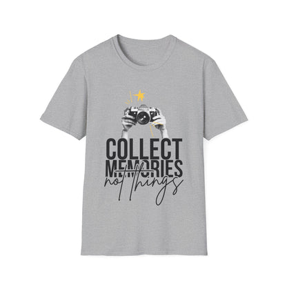 Collect Memories T-Shirt, Unisex Casual Tee, Photography Lover Gift, Travel Shirt, Vintage Camera Style