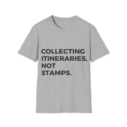 Wanderlust Chronicles: Experiential Travel Typography, Minimalist Design Statement - Unisex Graphic Tee