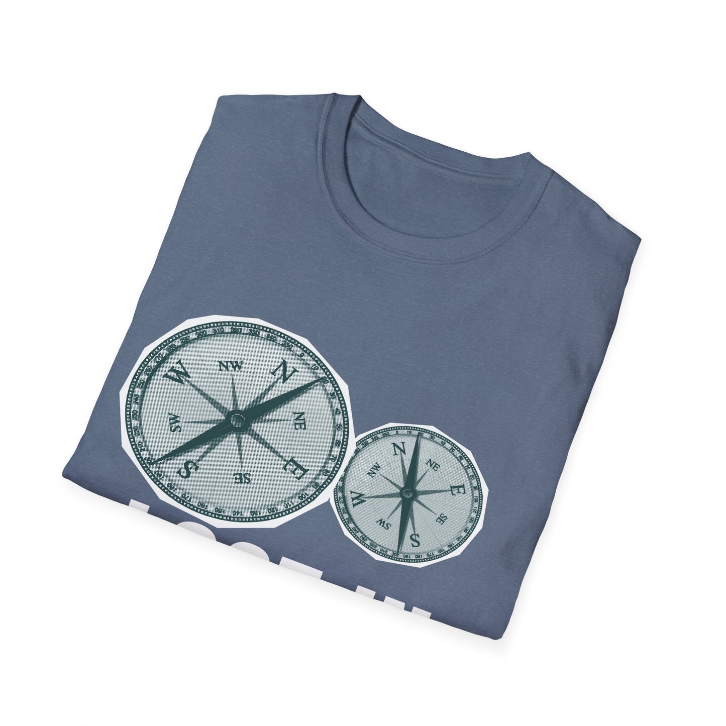 Lost in Direction: Vintage Compass Design, Navigational Typography Art - Unisex Graphic Tee