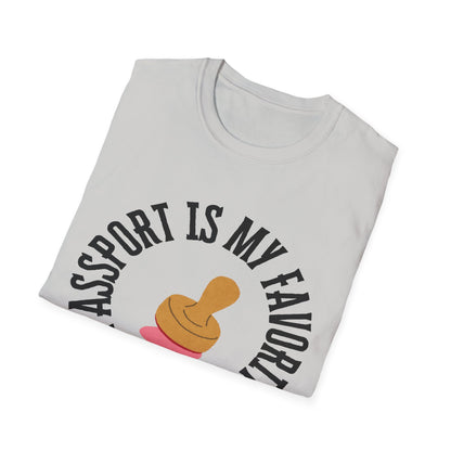 Passport Passion: Graphic Design Typography, Minimalist Book Cover Art - Unisex Graphic Tee