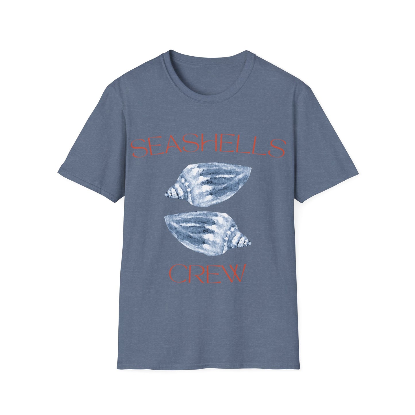 Seashells Crew: Watercolor Marine Design, Organic Shell Illustration - Unisex Graphic Tee