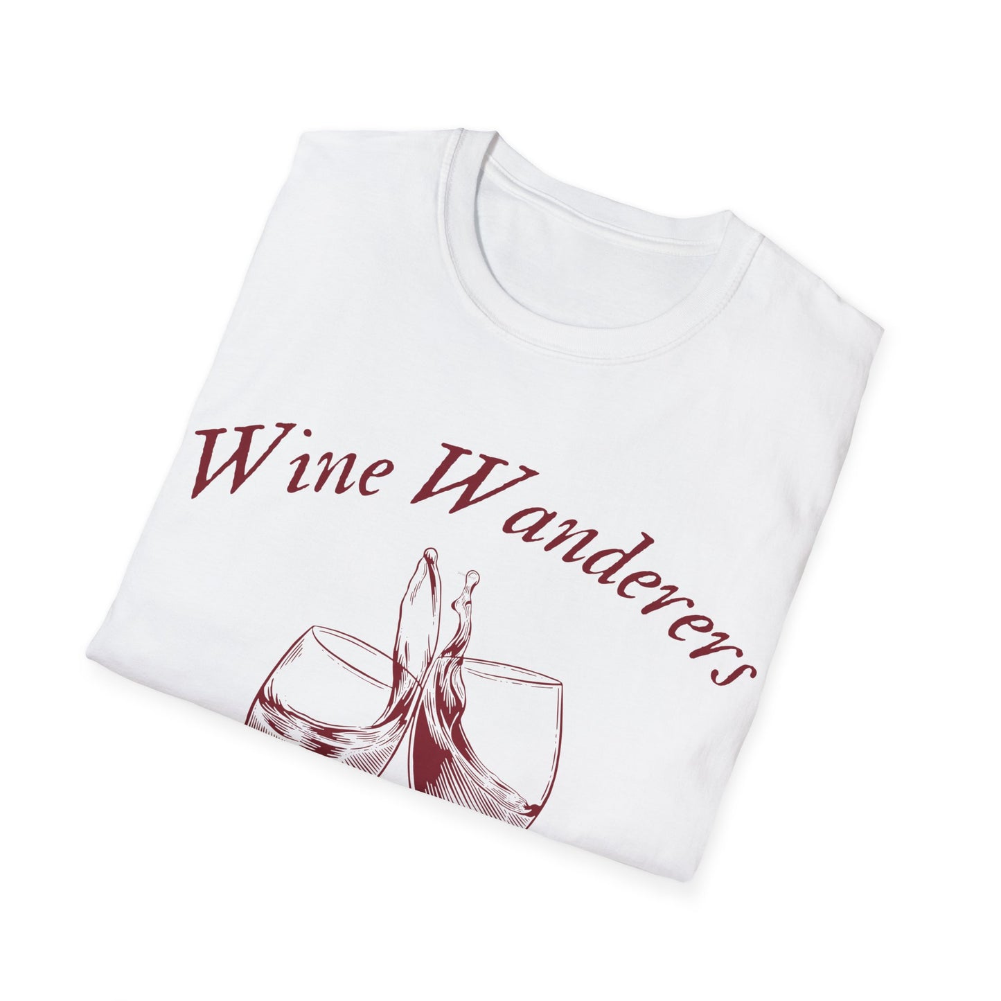 Wine Wanderers Social Club: Vintage Etched Glasses, Elegant Graphic Design - Unisex Graphic Tee
