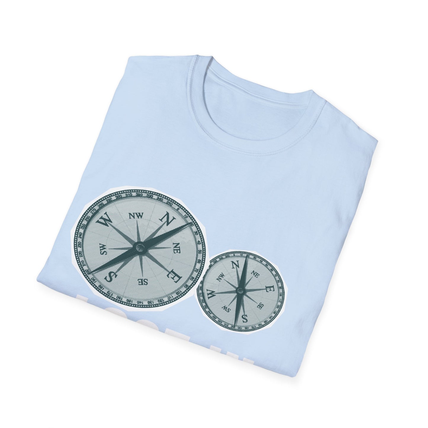 Lost in Direction: Vintage Compass Design, Navigational Typography Art - Unisex Graphic Tee