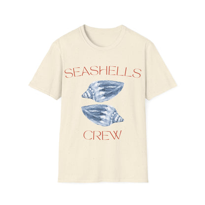 Seashells Crew: Watercolor Marine Design, Organic Shell Illustration - Unisex Graphic Tee