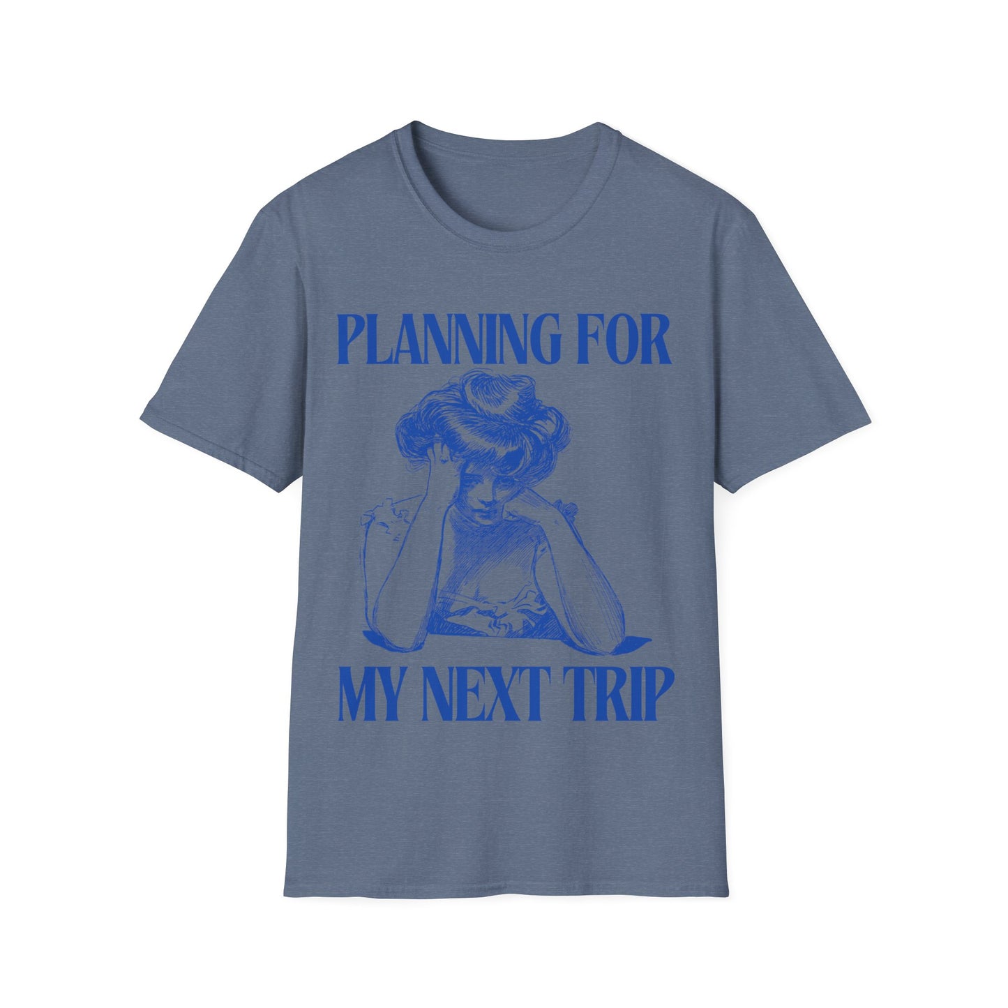 Wanderlust Contemplation: Mental Journey Visualization, Vintage Graphic Design Etching - Unisex Graphic Tee