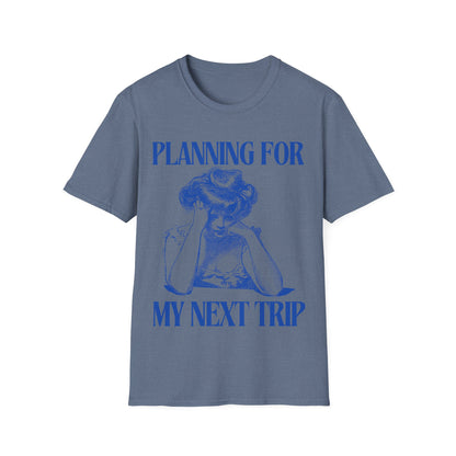 Wanderlust Contemplation: Mental Journey Visualization, Vintage Graphic Design Etching - Unisex Graphic Tee