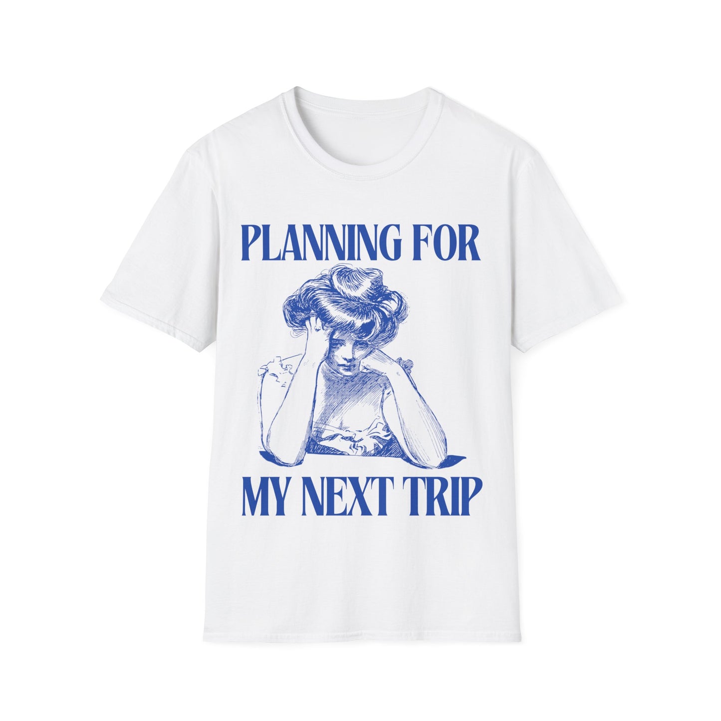 Wanderlust Contemplation: Mental Journey Visualization, Vintage Graphic Design Etching - Unisex Graphic Tee