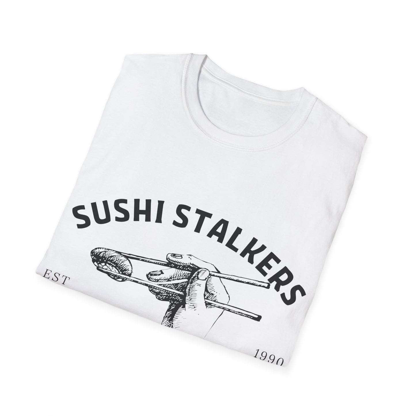 Sushi Stalkers Social Club: Vintage Chopsticks Graphic, Retro Culinary Design - Unisex Graphic Tee