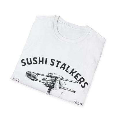 Sushi Stalkers Social Club: Vintage Chopsticks Graphic, Retro Culinary Design - Unisex Graphic Tee