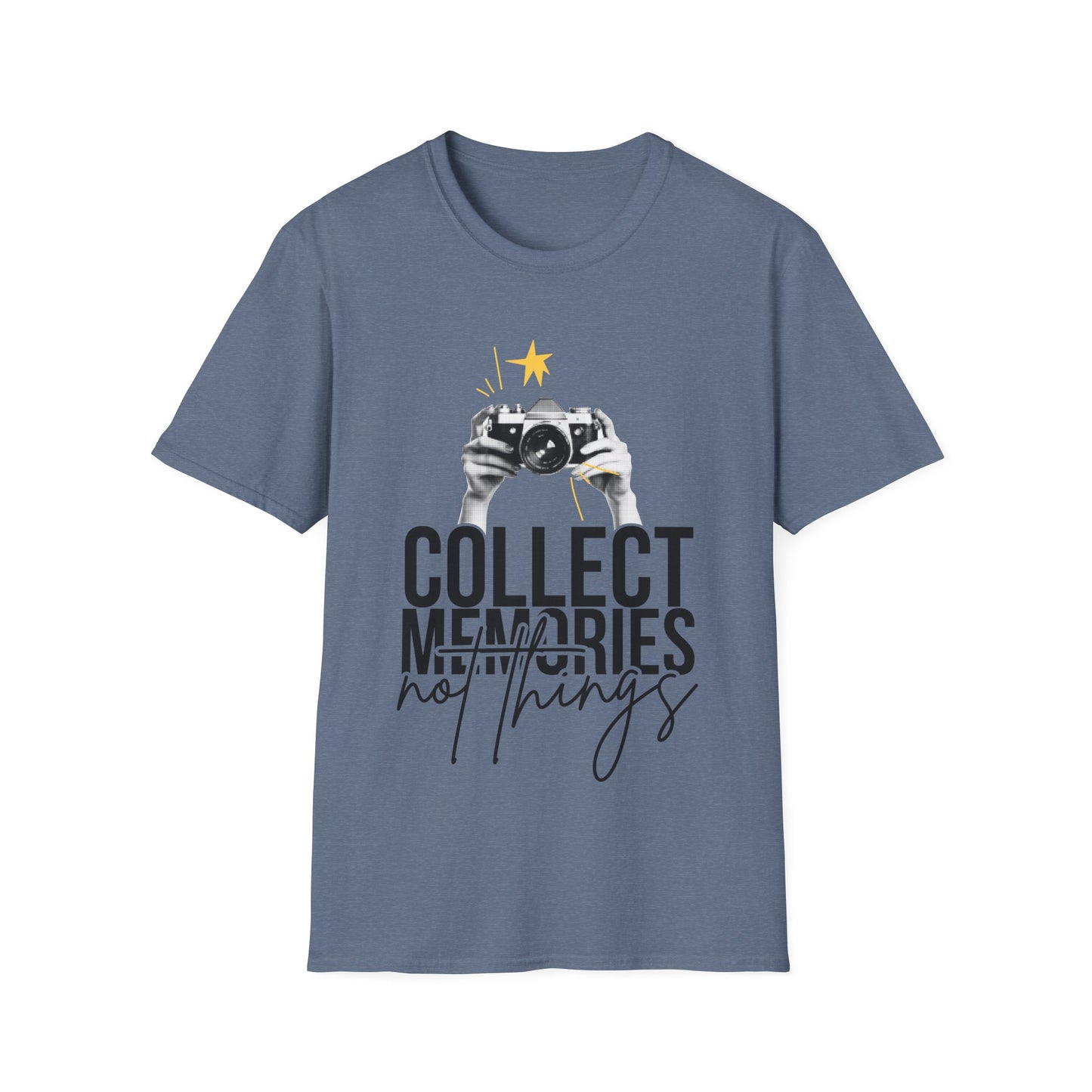 Collect Memories T-Shirt, Unisex Casual Tee, Photography Lover Gift, Travel Shirt, Vintage Camera Style