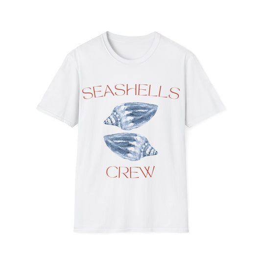 Seashells Crew: Watercolor Marine Design, Organic Shell Illustration - Unisex Graphic Tee