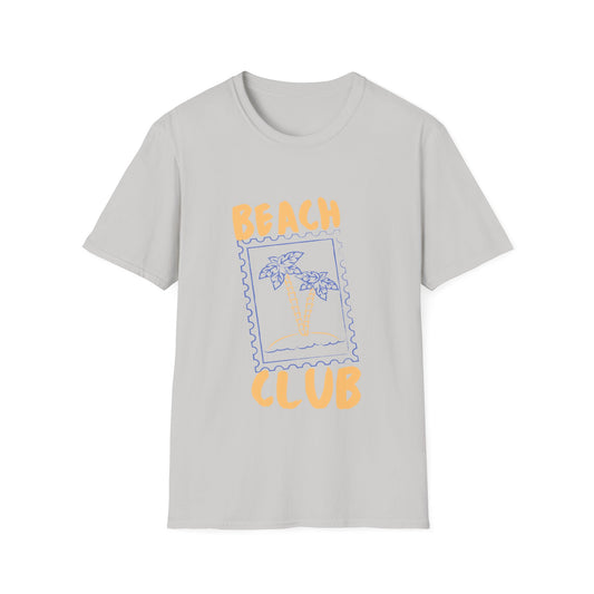 Tropical Beach Club Stamp: Vintage Graphic Island Design, Postage Art Illustration - Unisex Graphic Tee