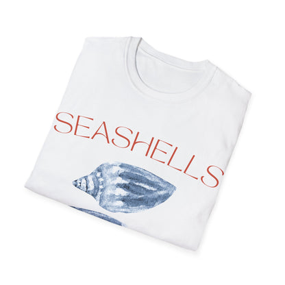 Seashells Crew: Watercolor Marine Design, Organic Shell Illustration - Unisex Graphic Tee