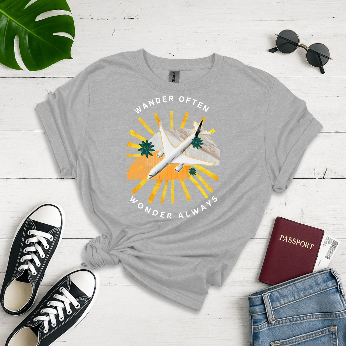 Aerial Wanderlust: Cannabis Travel Design, Modern Aviation Graphic Art - Unisex Graphic Tee