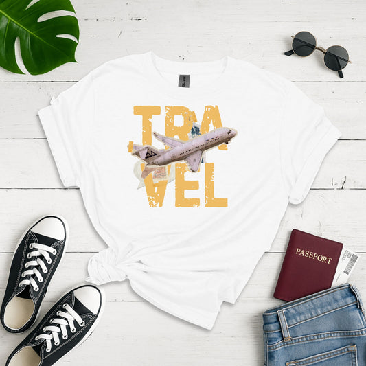 Wanderlust Voyage: Global Journeys Graphic Design, Vintage Travel Collage Art - Unisex Graphic Tee