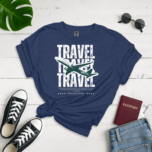 Urban Wanderlust: Typography-Driven Travel Design, Streetwear Graphic Art - Unisex Graphic Tee