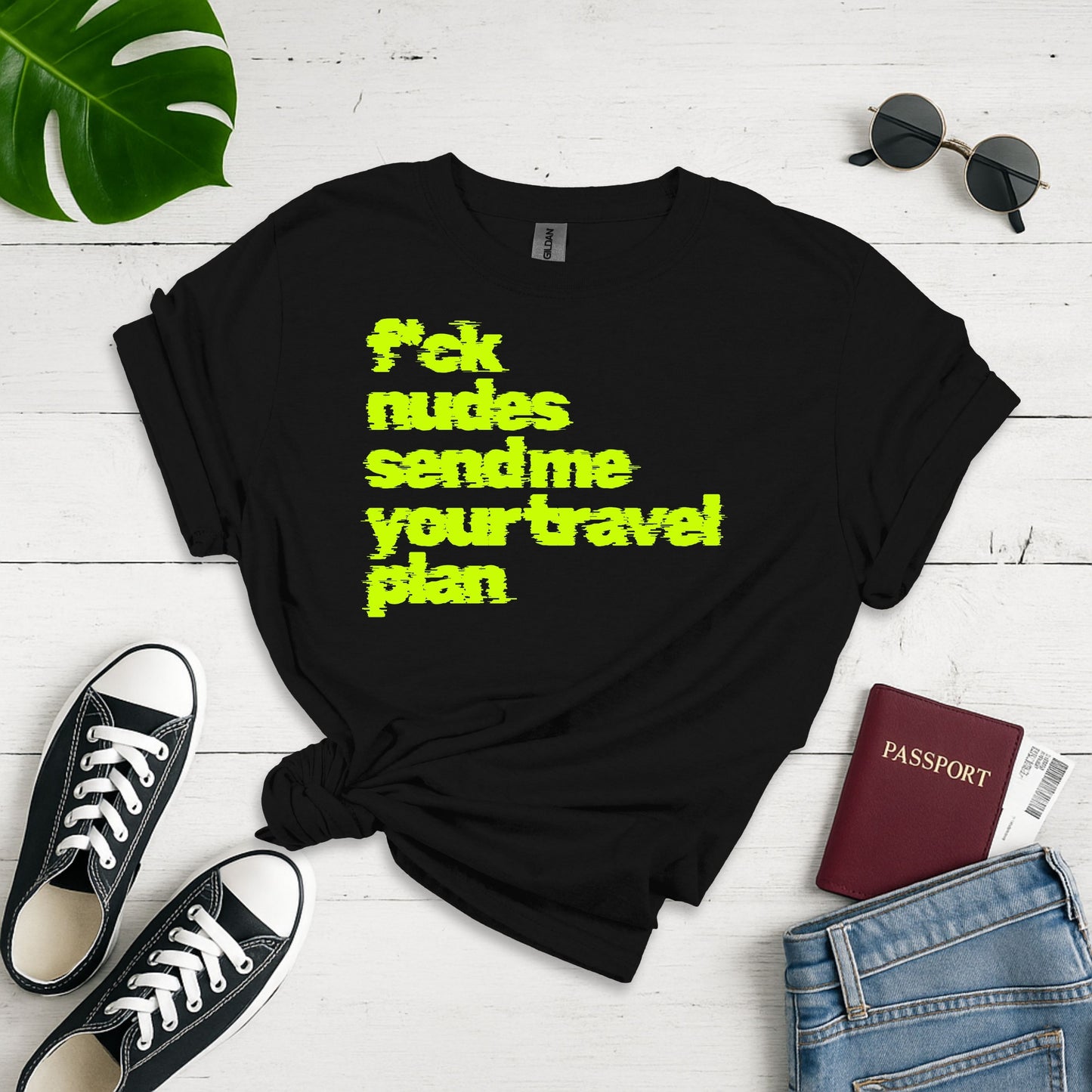 Send Me Your Travel Plan Travel Unisex Softstyle T-shirt