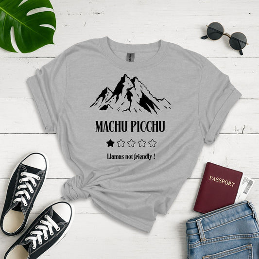 Machu Picchu Mockery: Minimalist Mountain Graphic, Peruvian Landmark Poster - Unisex Graphic Tee