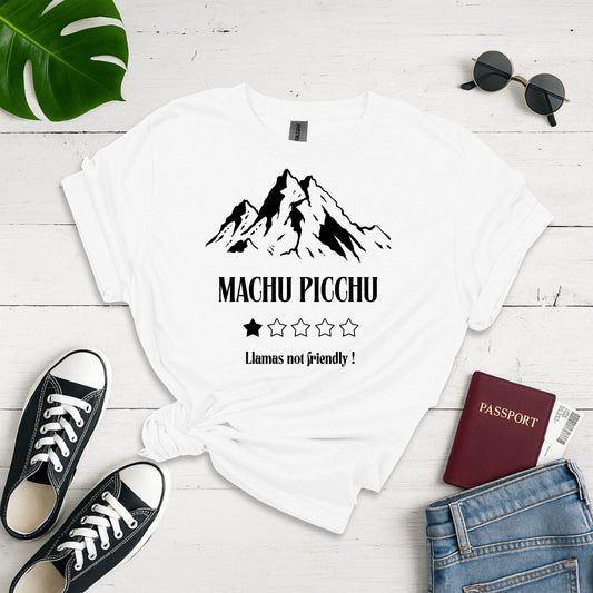 Machu Picchu Mockery: Minimalist Mountain Graphic, Peruvian Landmark Poster - Unisex Graphic Tee