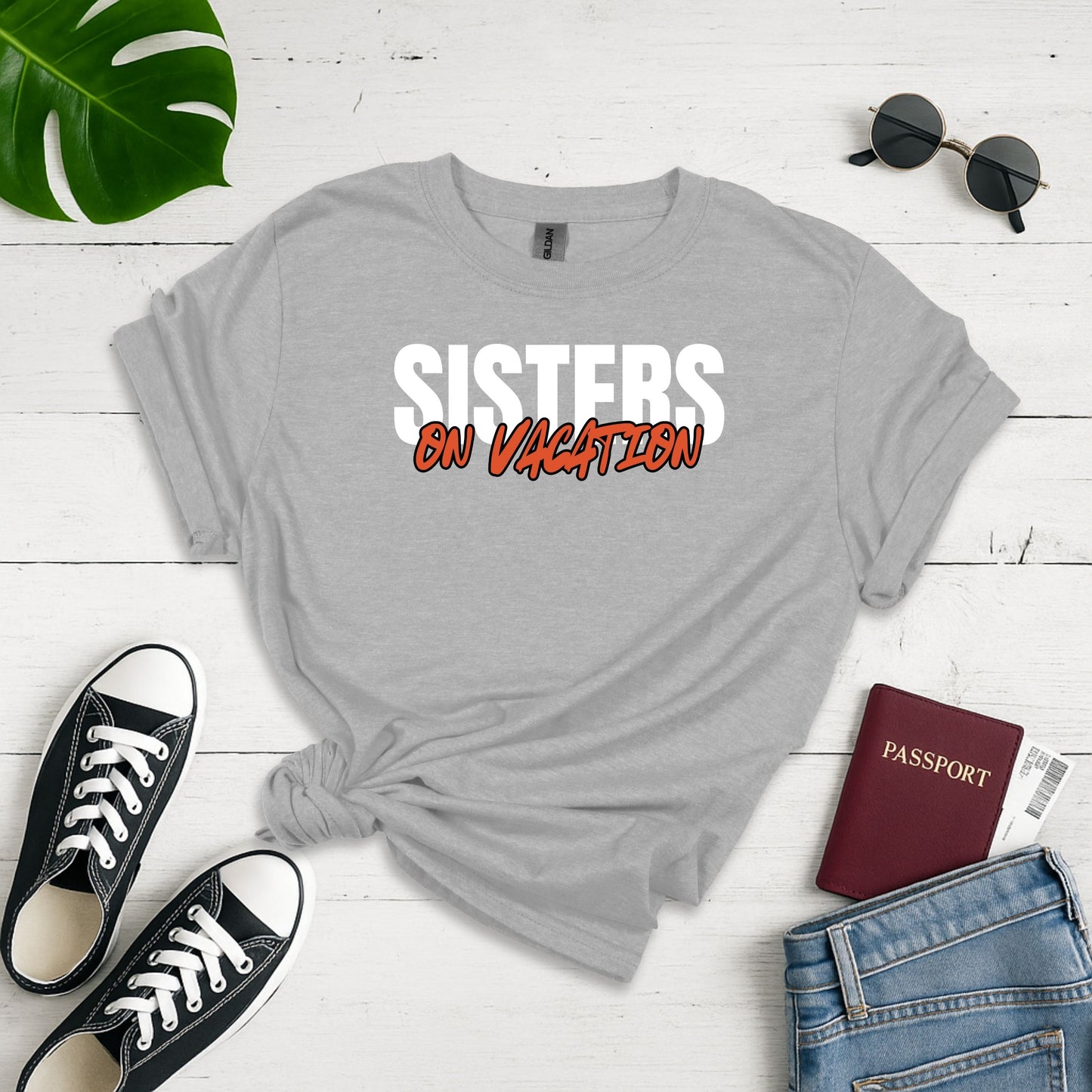 Sisters On Vacation  Softstyle T-shirt