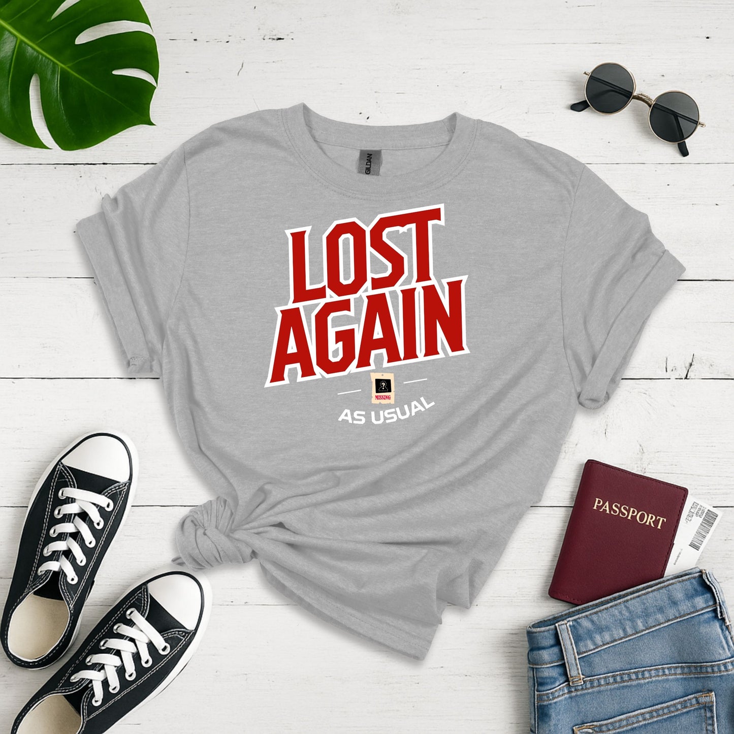 Lost Again As Usual ! Unisex Softstyle T-shirt