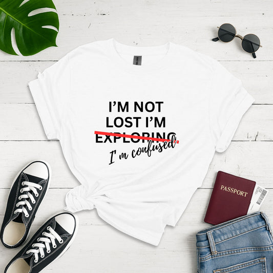 I'm Not Lost I'm Exploring Confused Unisex Softstyle T-shirt