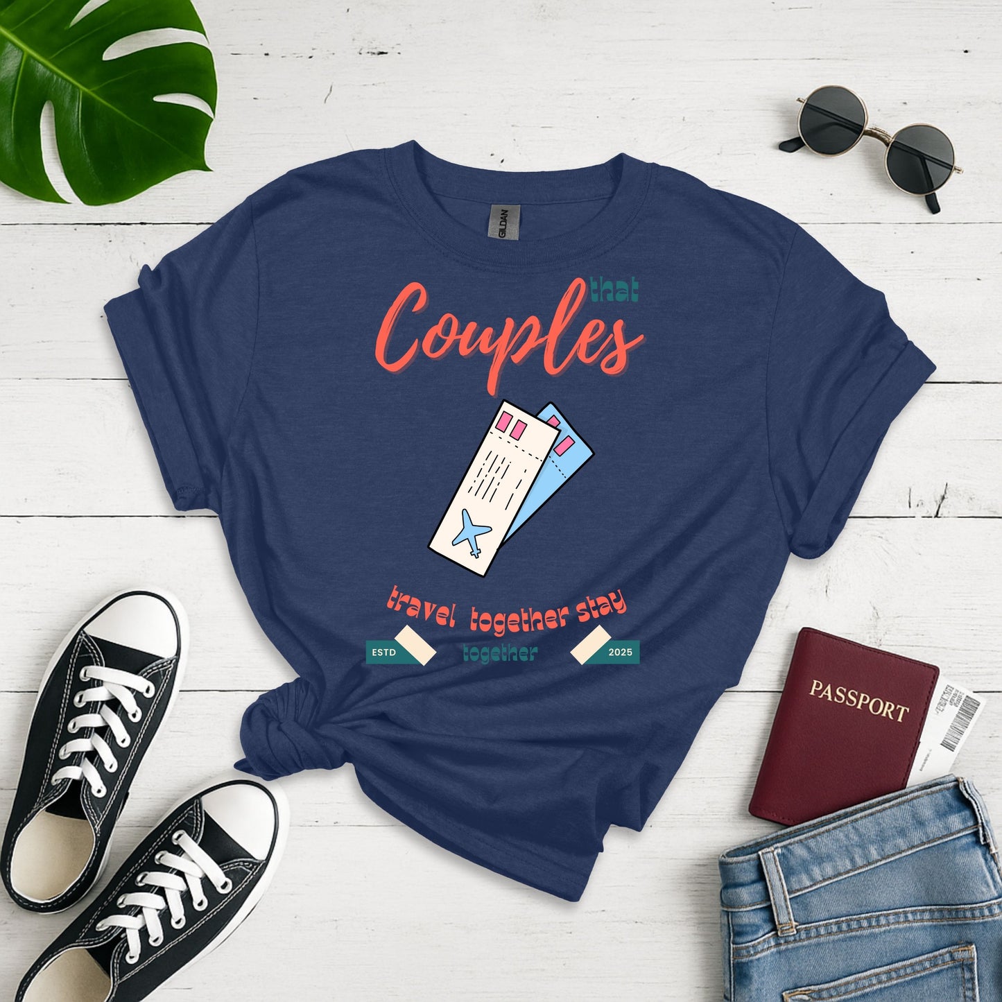 Wanderlust Together: Couples Travel  Unisex Graphic Tee