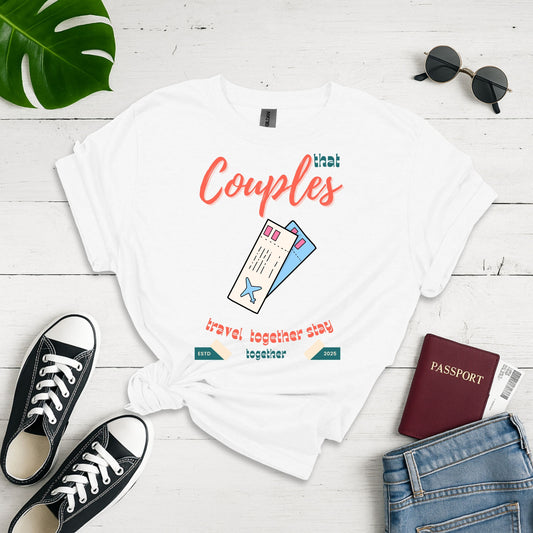 Wanderlust Together: Couples Travel  Unisex Graphic Tee