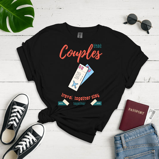Wanderlust Together: Couples Travel  Unisex Graphic Tee