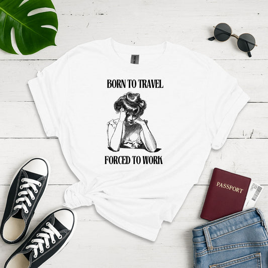 Wanderlust Constrained: Traveler's Burden, Minimalist Work Poster Design - Unisex Graphic Tee