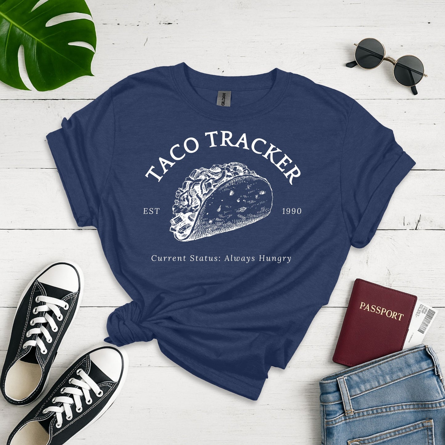 Taco Tracker: Retro Food Graphic Design - Unisex Graphic Tee