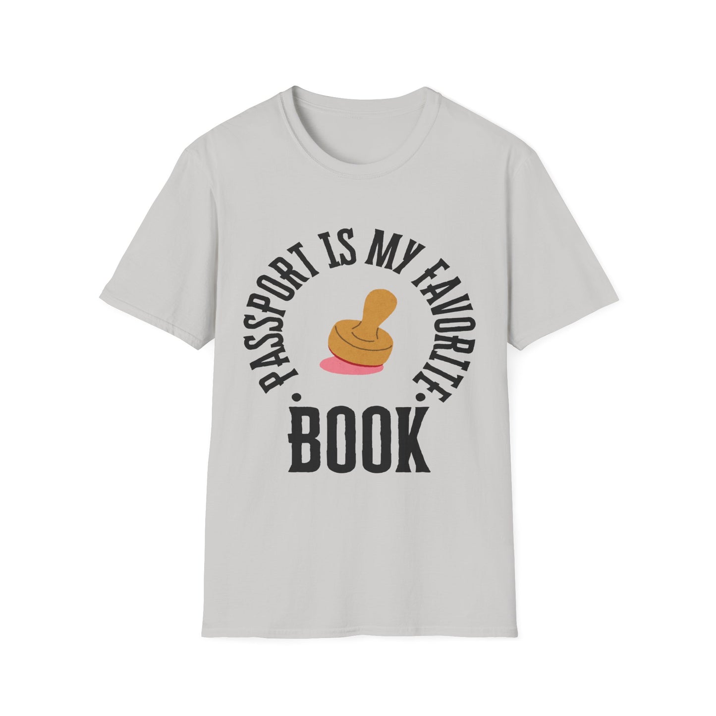 Passport Passion: Graphic Design Typography, Minimalist Book Cover Art - Unisex Graphic Tee
