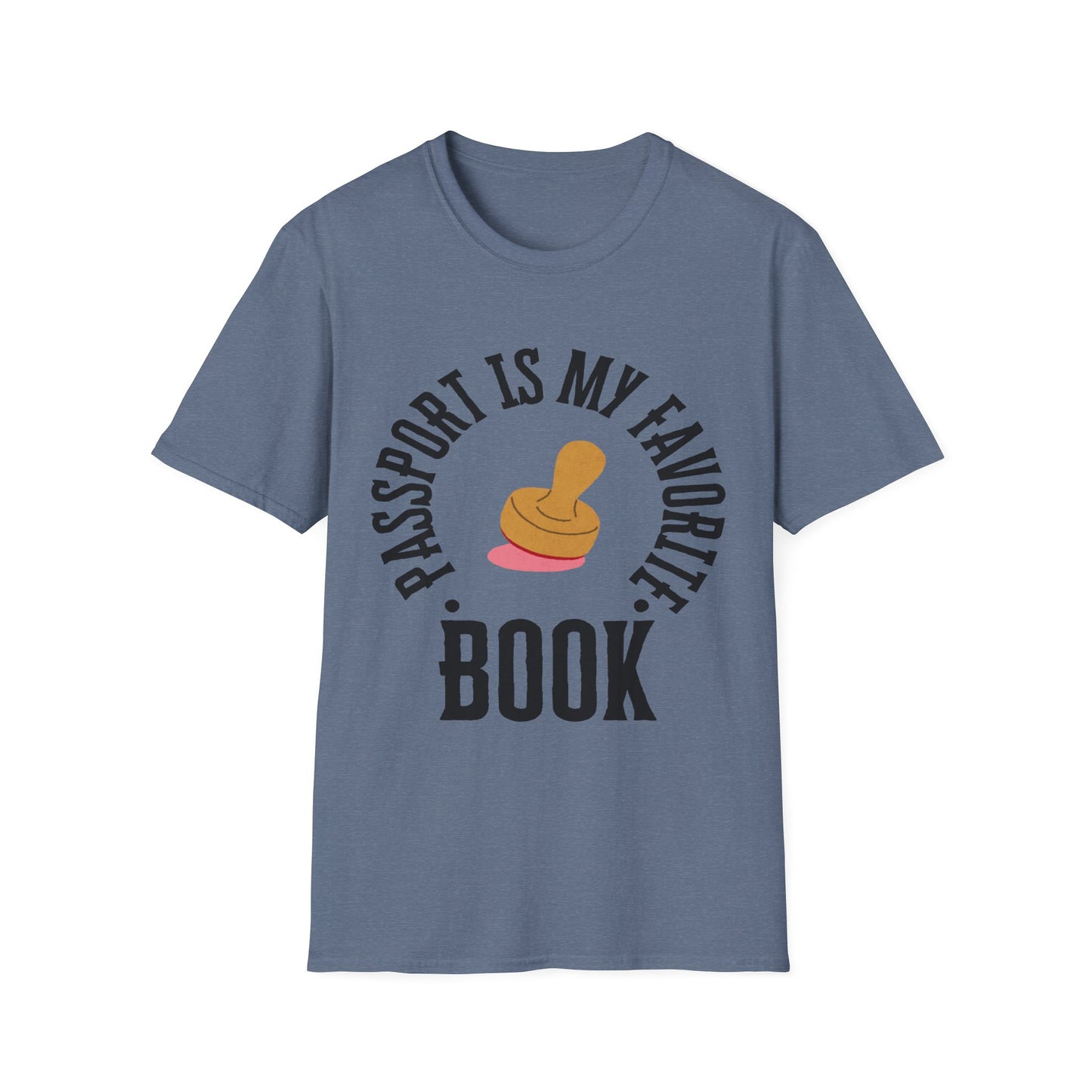 Passport Passion: Graphic Design Typography, Minimalist Book Cover Art - Unisex Graphic Tee