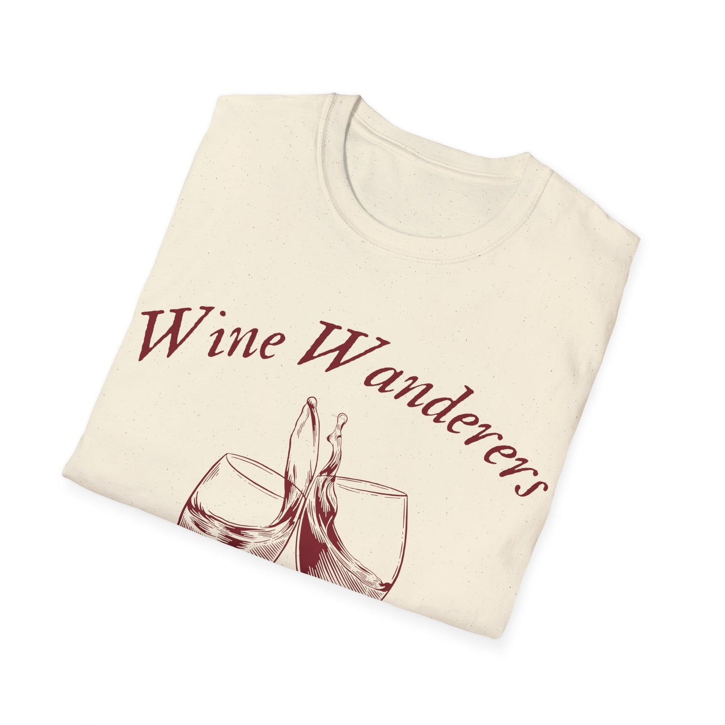 Wine Wanderers Social Club: Vintage Etched Glasses, Elegant Graphic Design - Unisex Graphic Tee