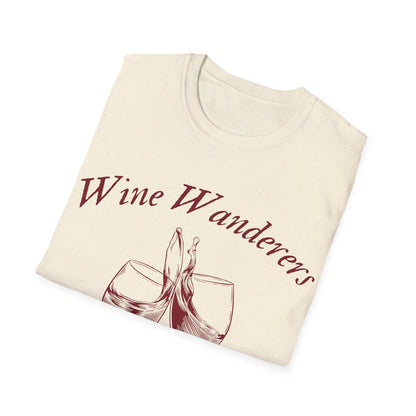 Wine Wanderers Social Club: Vintage Etched Glasses, Elegant Graphic Design - Unisex Graphic Tee