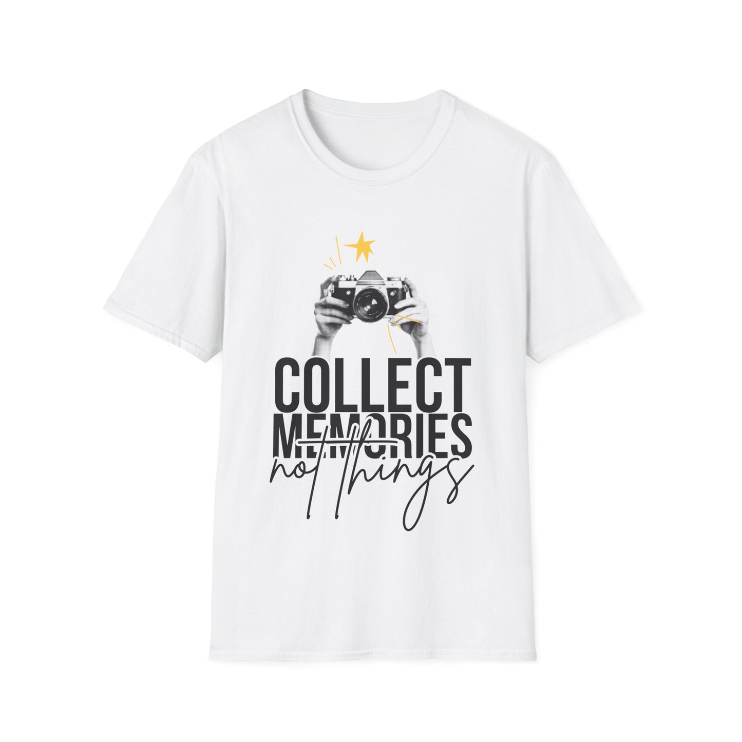 Collect Memories T-Shirt, Unisex Casual Tee, Photography Lover Gift, Travel Shirt, Vintage Camera Style