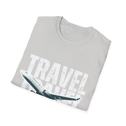 TRAVEL TRAVEL: Streetwear Graphic Design Poster, Distressed Typography Halftone Print - Unisex Graphic Tee